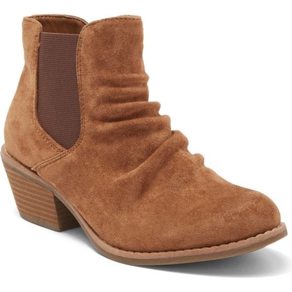 Eurosoft by Sofft Adeah Ruched Booties Heel Boots Luggage Brown Size 9 NEW - Picture 1 of 8